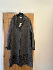 Grey Wool Long Blanket Coat