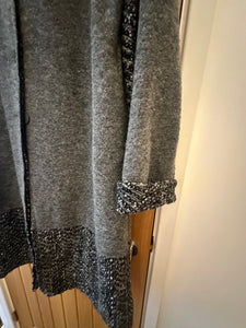 Grey Wool Long Blanket Coat