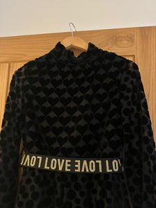 Black Velvet Heart and Spotted Love Dress