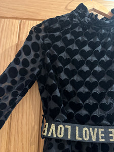 Black Velvet Heart and Spotted Love Dress