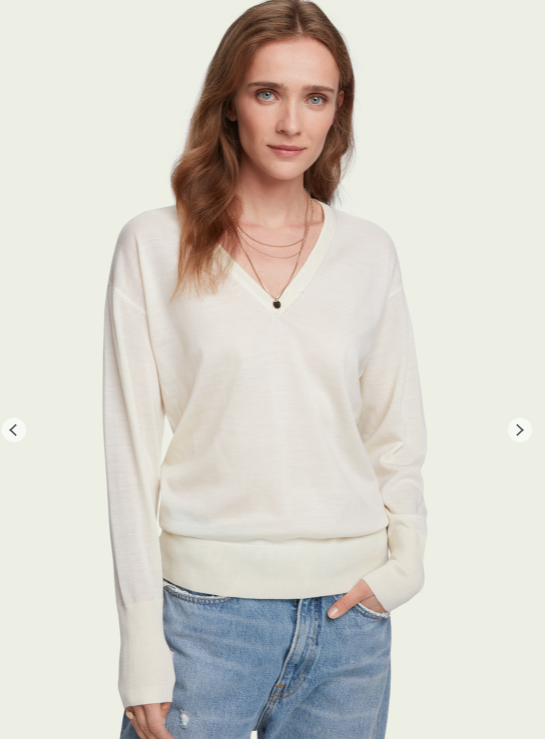 Merino wool v hot sale neck sweater women's